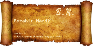 Barabit Manó névjegykártya
